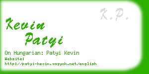 kevin patyi business card